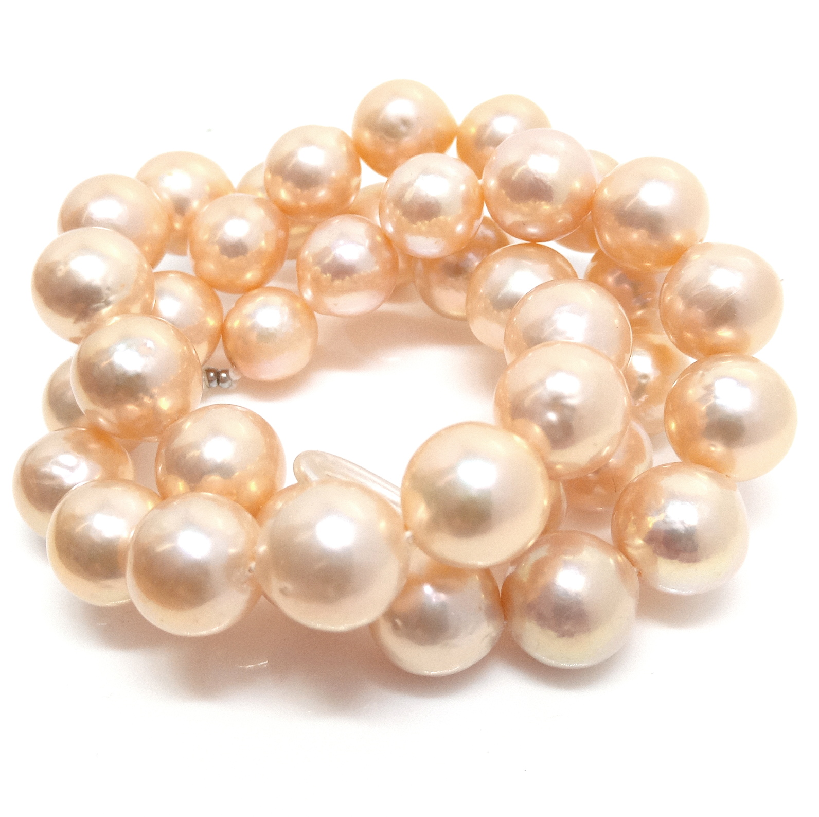 Butter Gold Round Pearls Strand